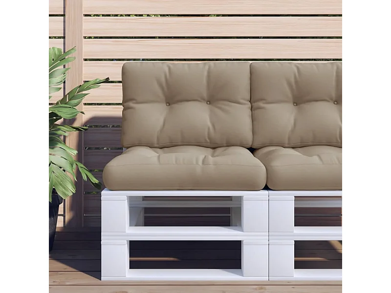 Coussins de palette lot de 2 taupe tissu