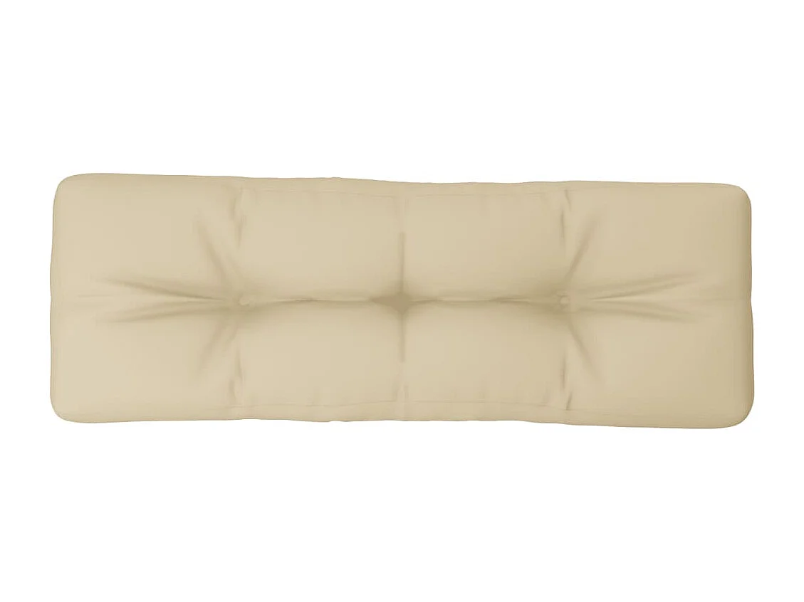 Coussin de palette beige 120x40x12 cm tissu