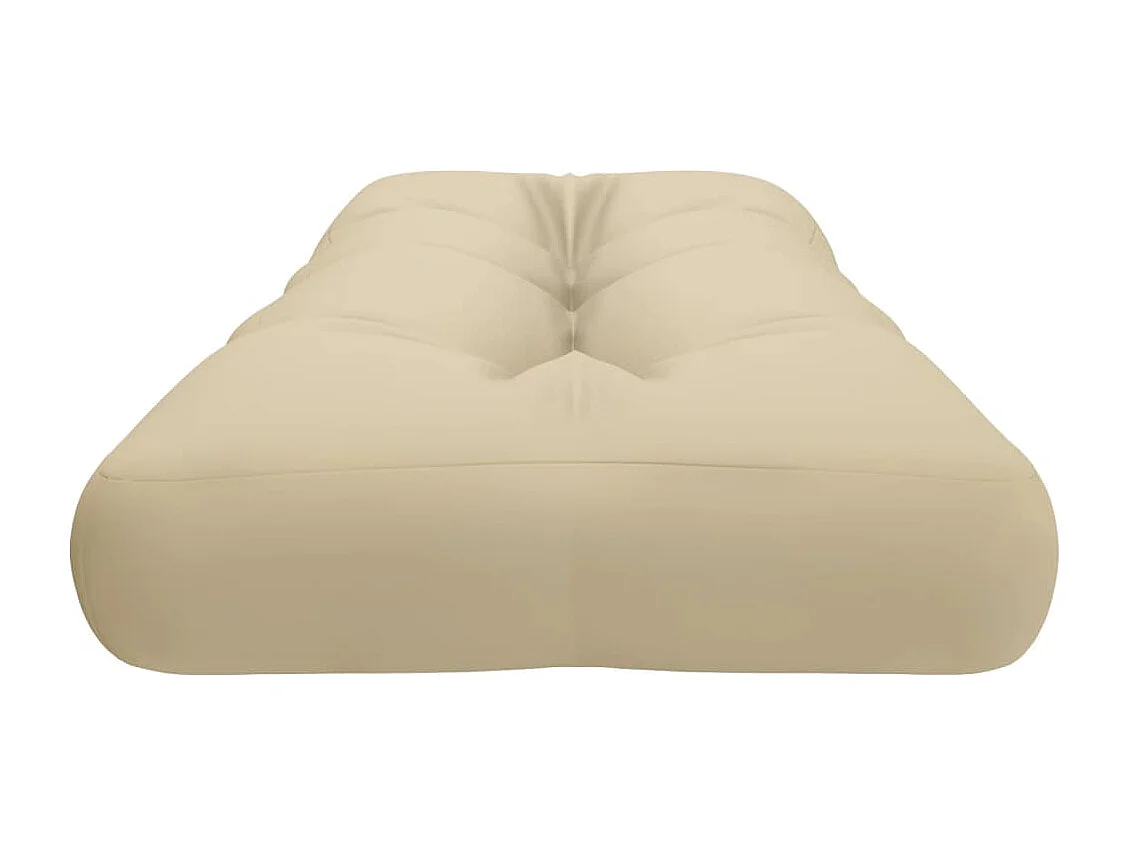 Coussin de palette beige 120x40x12 cm tissu