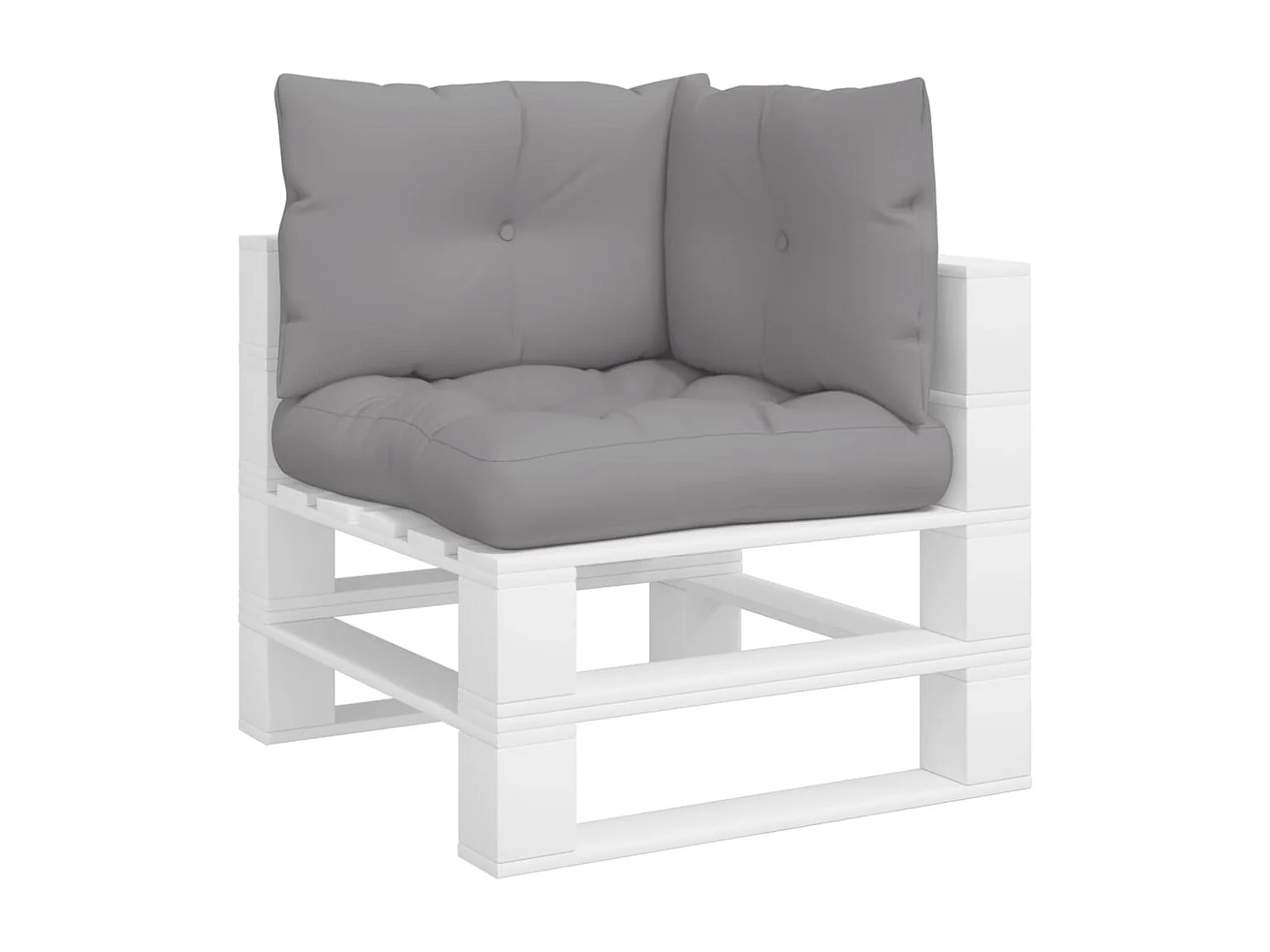 Coussins de palette lot de 3 gris tissu