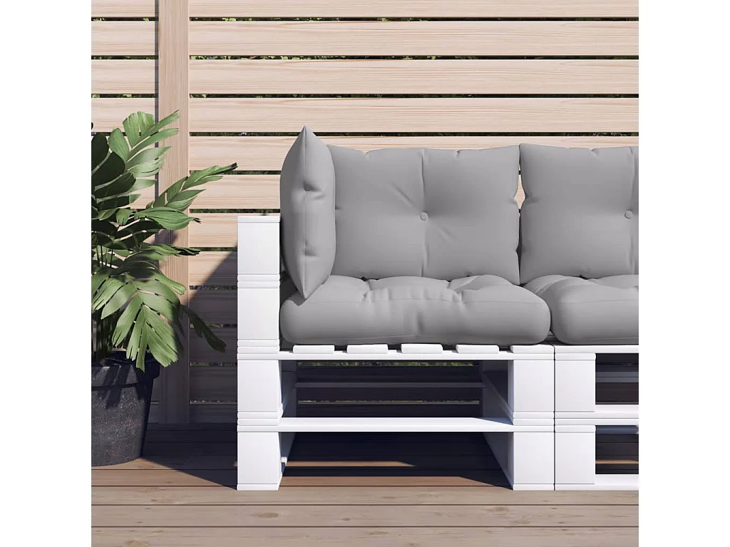 Coussins de palette lot de 3 gris tissu