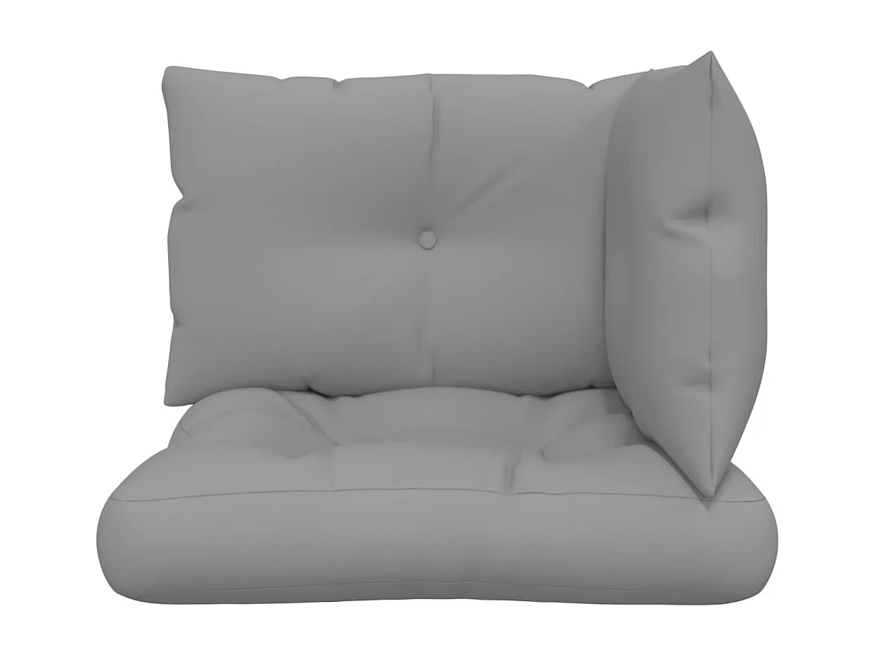 Coussins de palette lot de 3 gris tissu