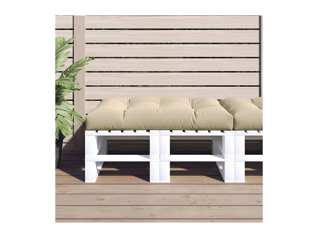 Coussin de palette beige 120x80x12 cm tissu