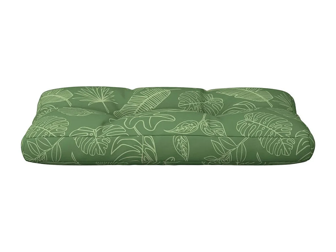 Coussin de palette motif de feuilles 70x40x12 cm tissu