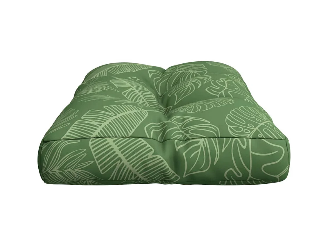 Coussin de palette motif de feuilles 70x40x12 cm tissu