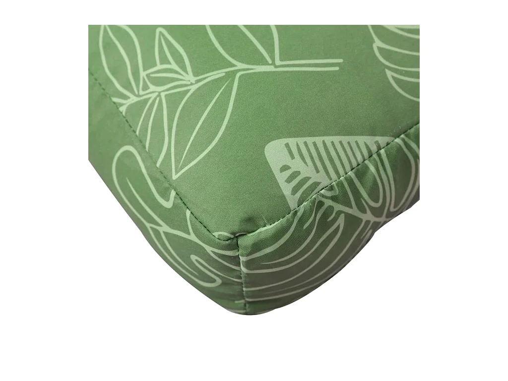 Coussin de palette motif de feuilles 70x40x12 cm tissu