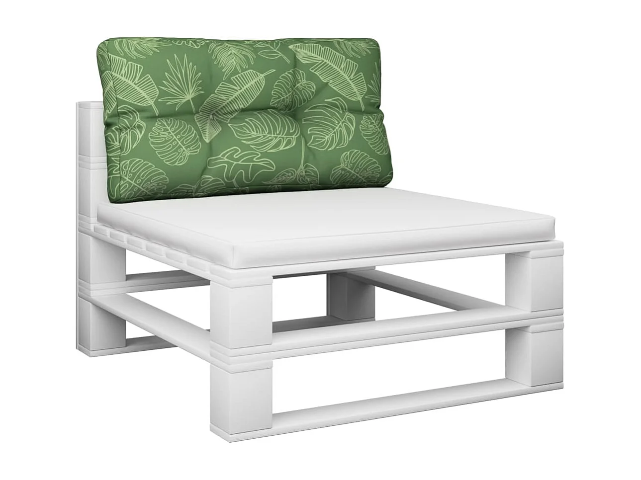 Cojín para palés tela estampado de hojas 70x40x12 cm