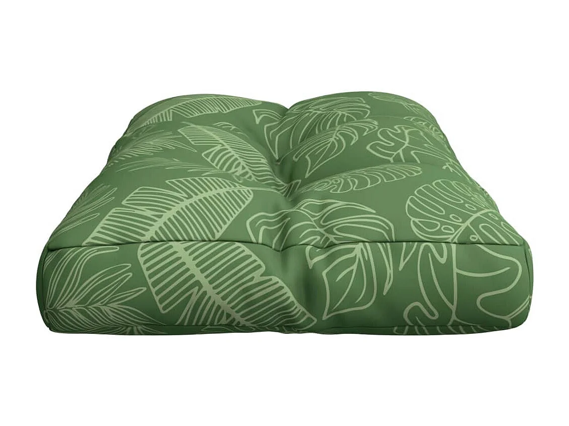 Cojín para palés tela estampado de hojas 70x40x12 cm