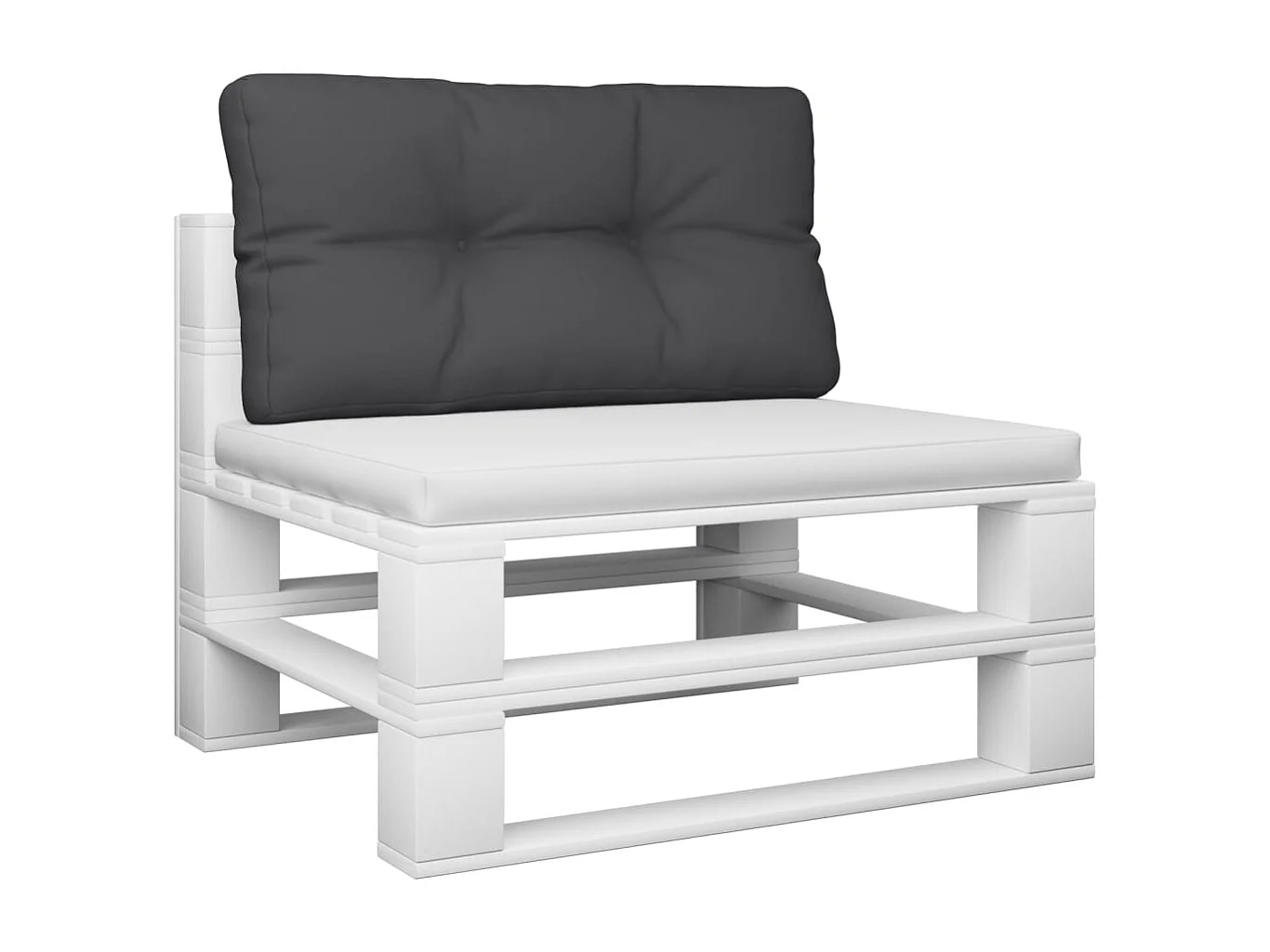 Coussin de palette noir 70x40x12 cm tissu