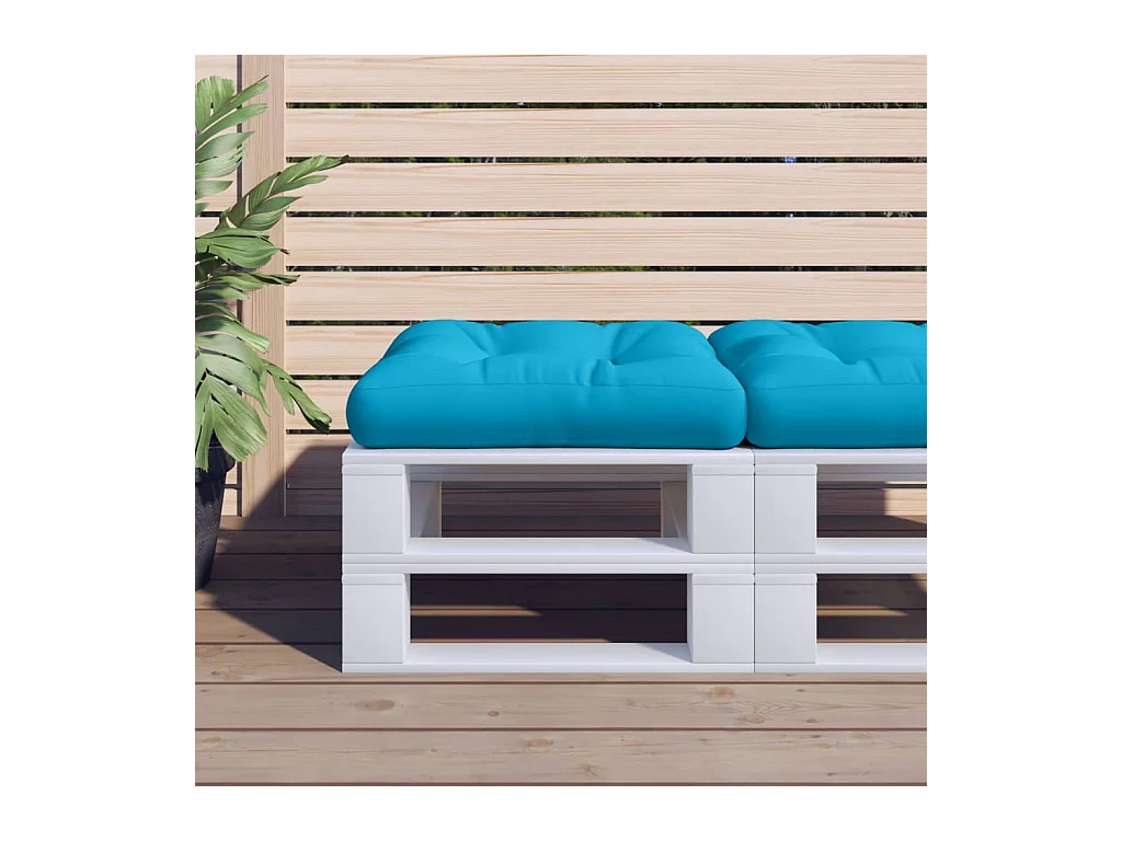 Coussin de palette bleu clair 58x58x10 cm tissu
