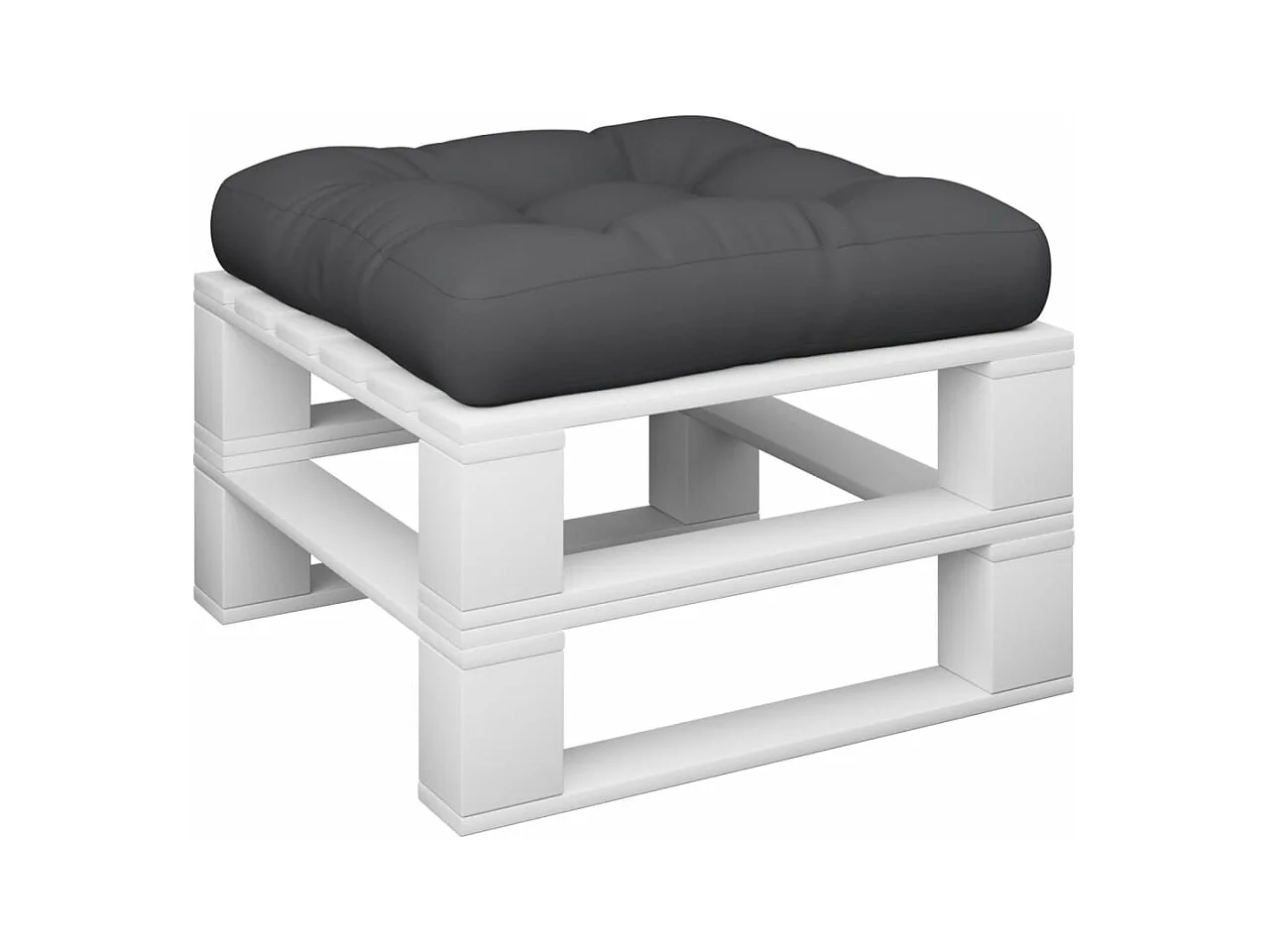 Coussin de palette noir 60x60x12 cm tissu