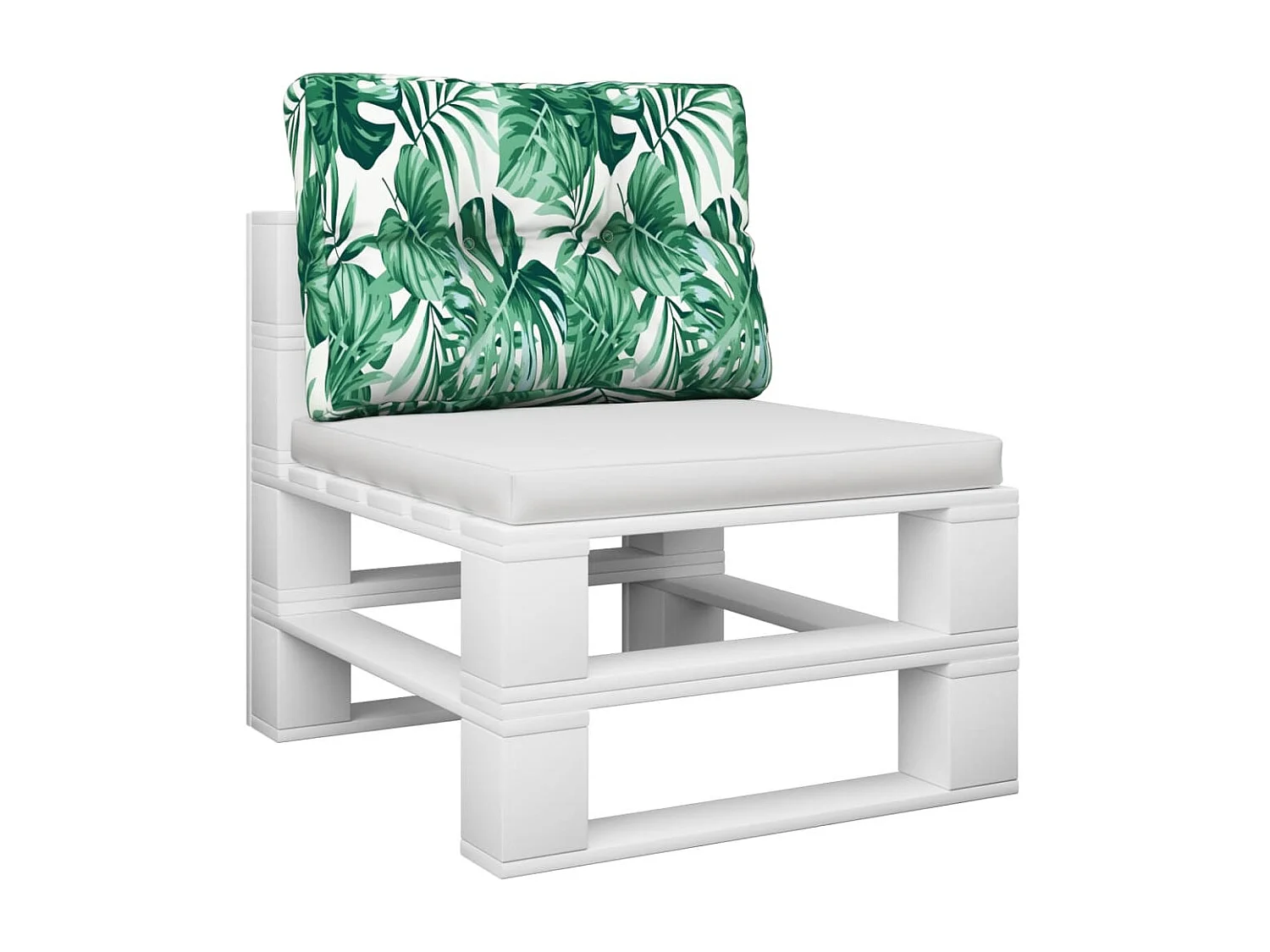 Coussin de palette motif de feuilles 50x40x12 cm tissu