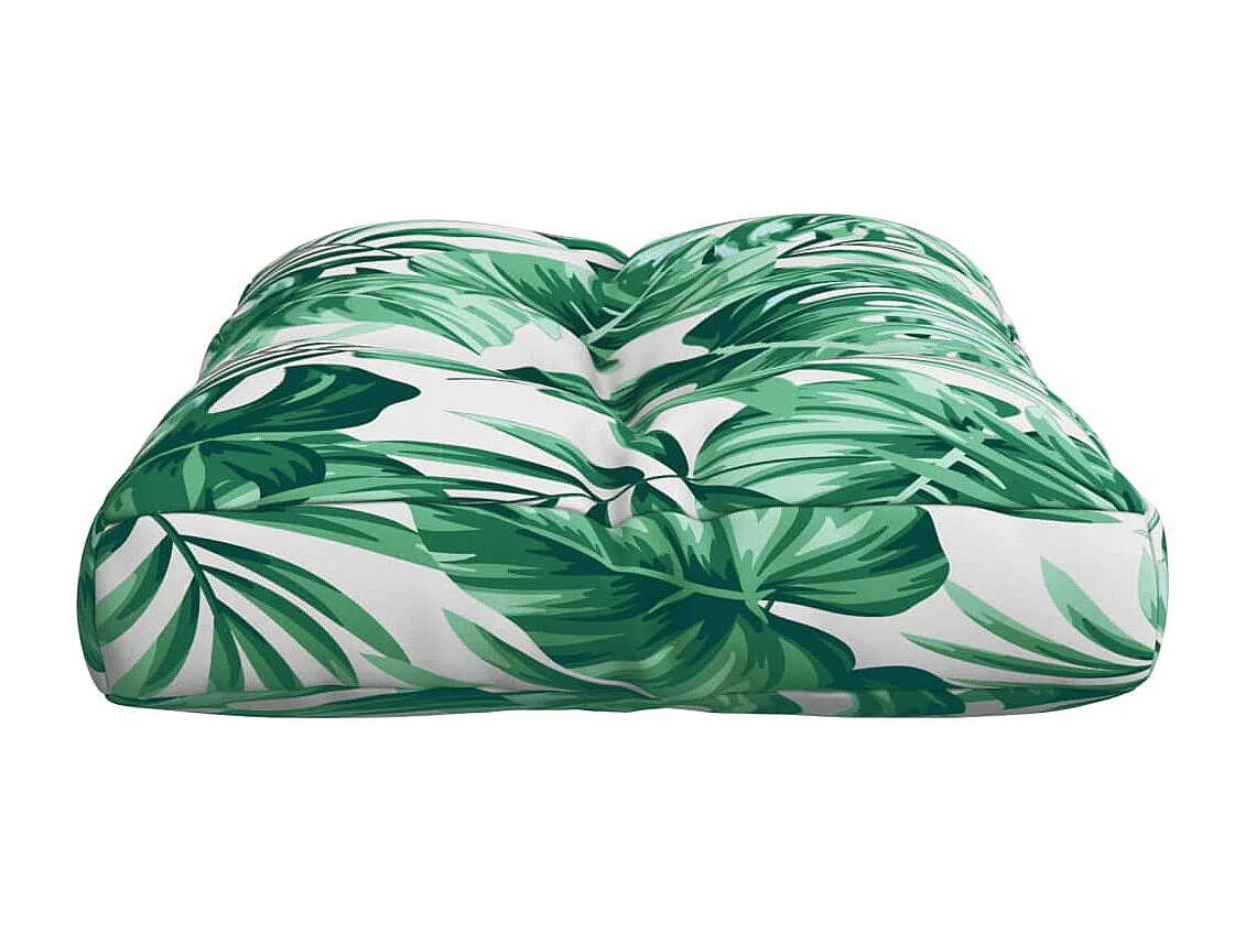 Coussin de palette motif de feuilles 50x40x12 cm tissu