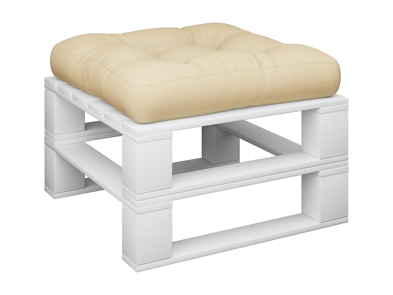 Coussin de palette beige 60x60x12 cm tissu