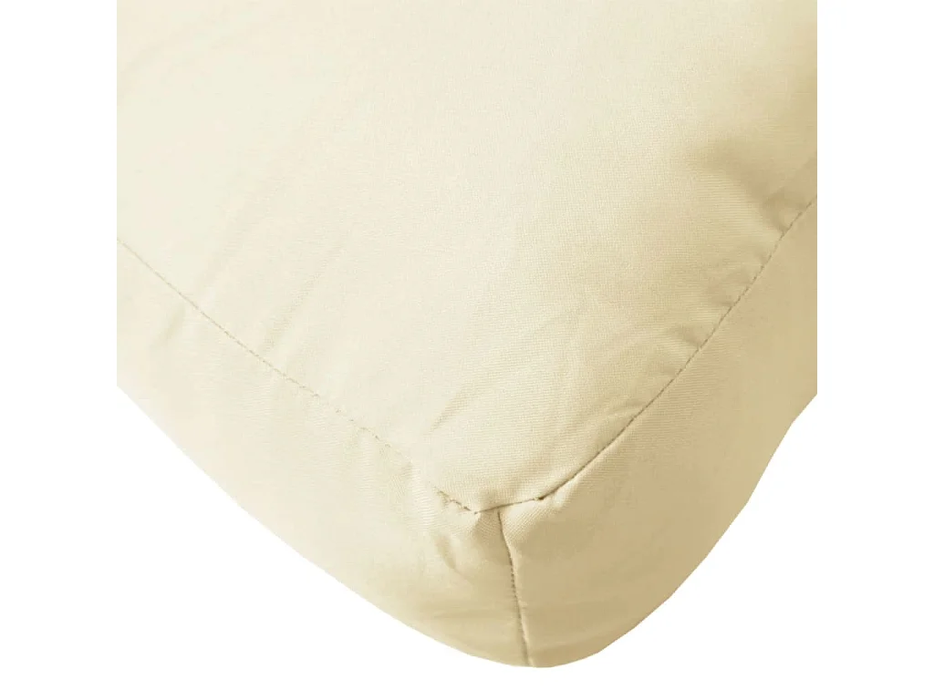Coussin de palette crème 58x58x10 cm tissu