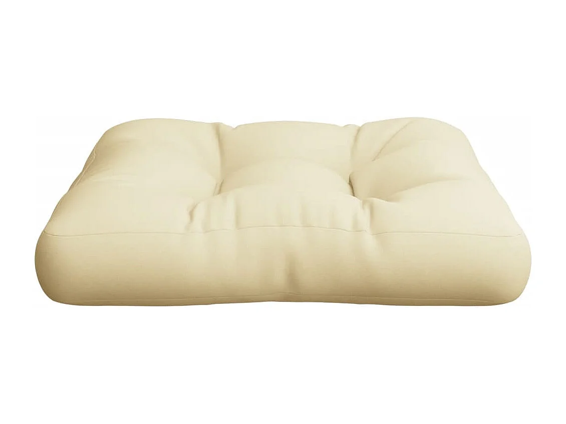 Coussin de palette crème 58x58x10 cm tissu