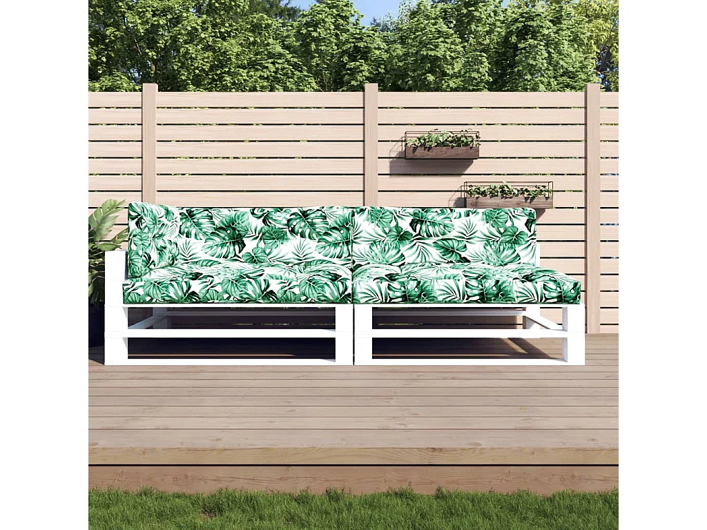 Coussins de palette 5 pièces motif de feuilles tissu