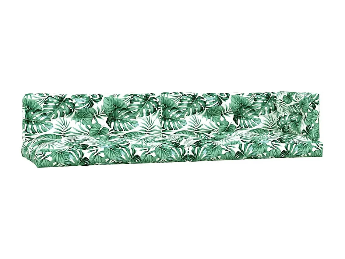 Coussins de palette 5 pièces motif de feuilles tissu