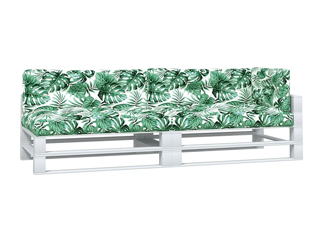 Coussins de palette 5 pièces motif de feuilles tissu