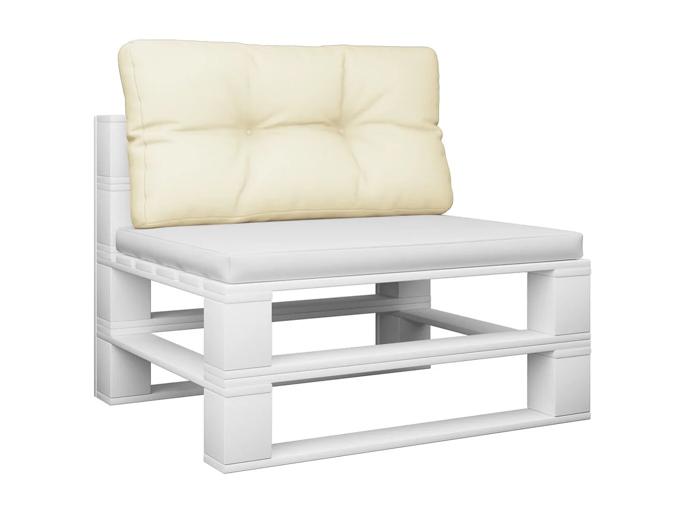 Coussin de palette crème 80x40x12 cm tissu