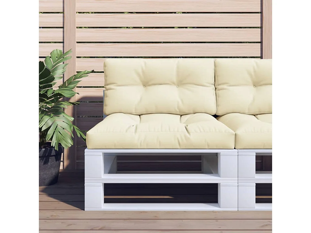 Almofadão para sofá de paletes 80x40x12 cm tecido creme