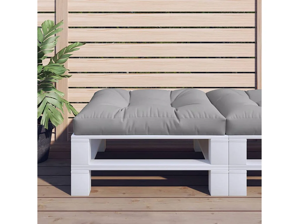 Coussin de palette gris 80x80x12 cm tissu