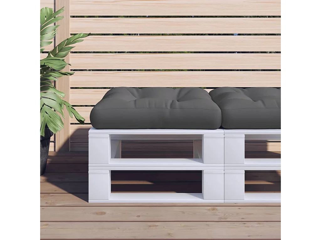 Coussin de palette gris 58x58x10 cm tissu