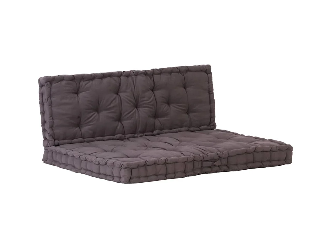Coussins de plancher de palette 2 pièces Coton Anthracite