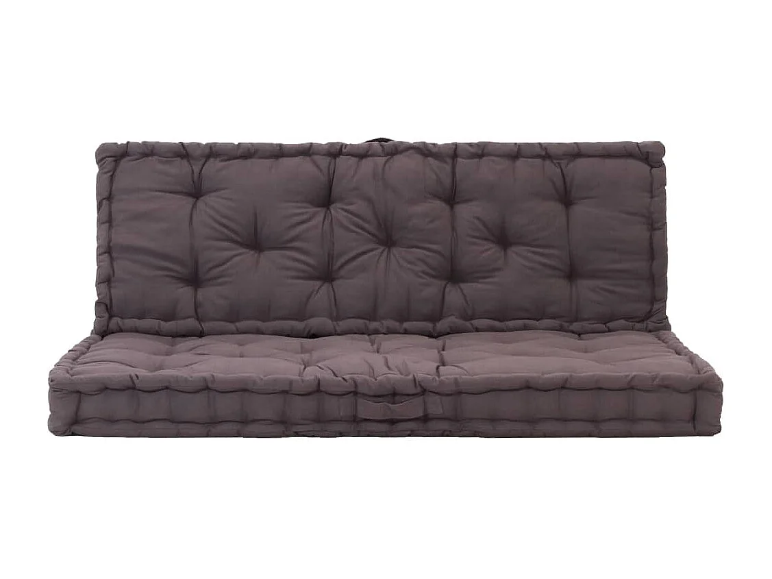 Coussins de plancher de palette 2 pièces Coton Anthracite