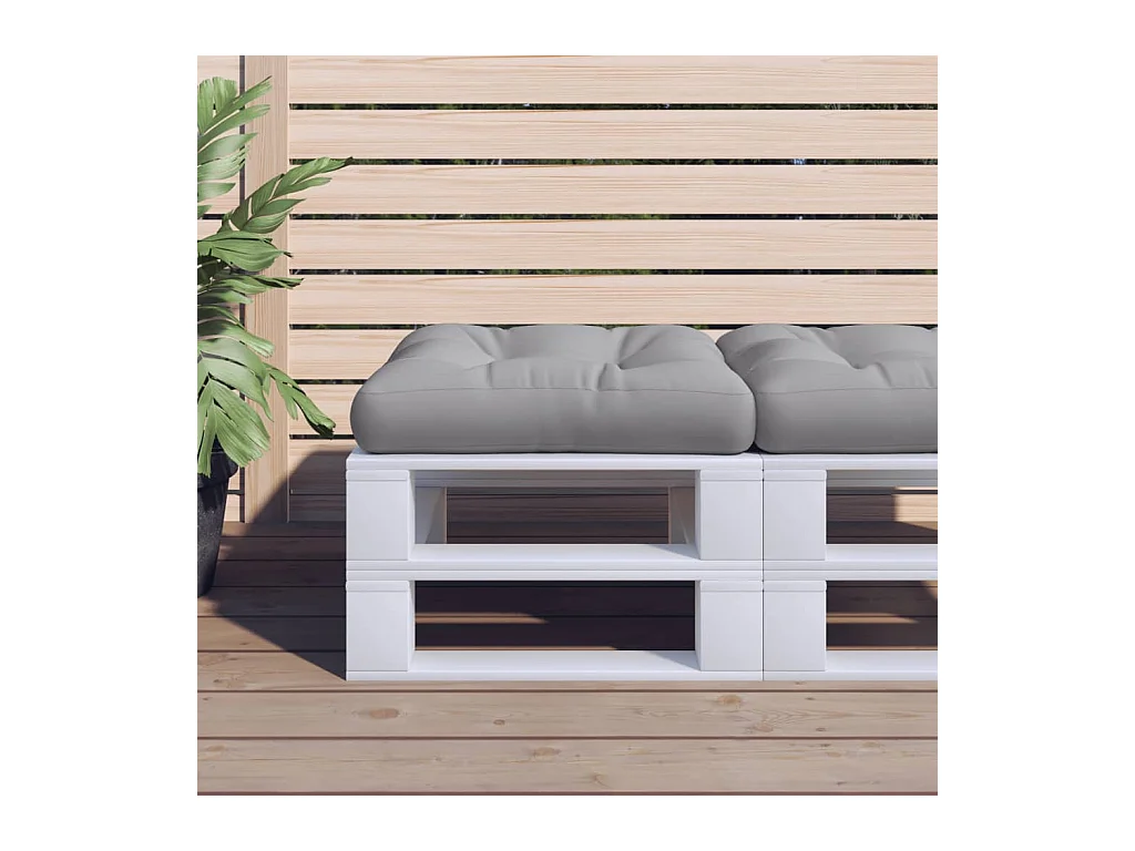 Coussin de palette gris 58x58x10 cm tissu