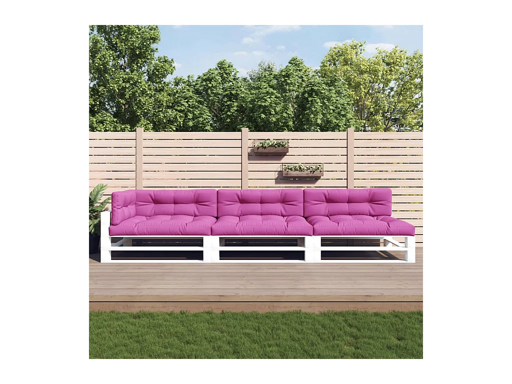 Coussins de palette 7 pièces rose tissu