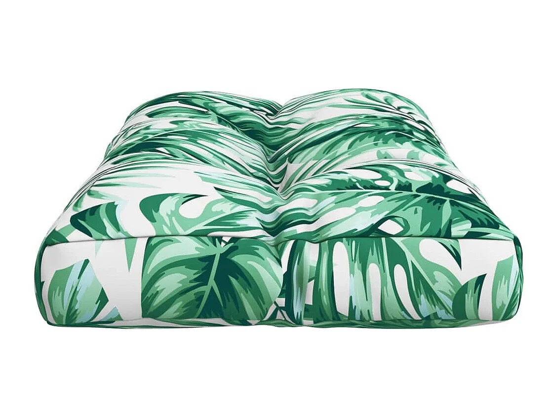 Cojín para palés tela estampado de hojas 70x40x12 cm