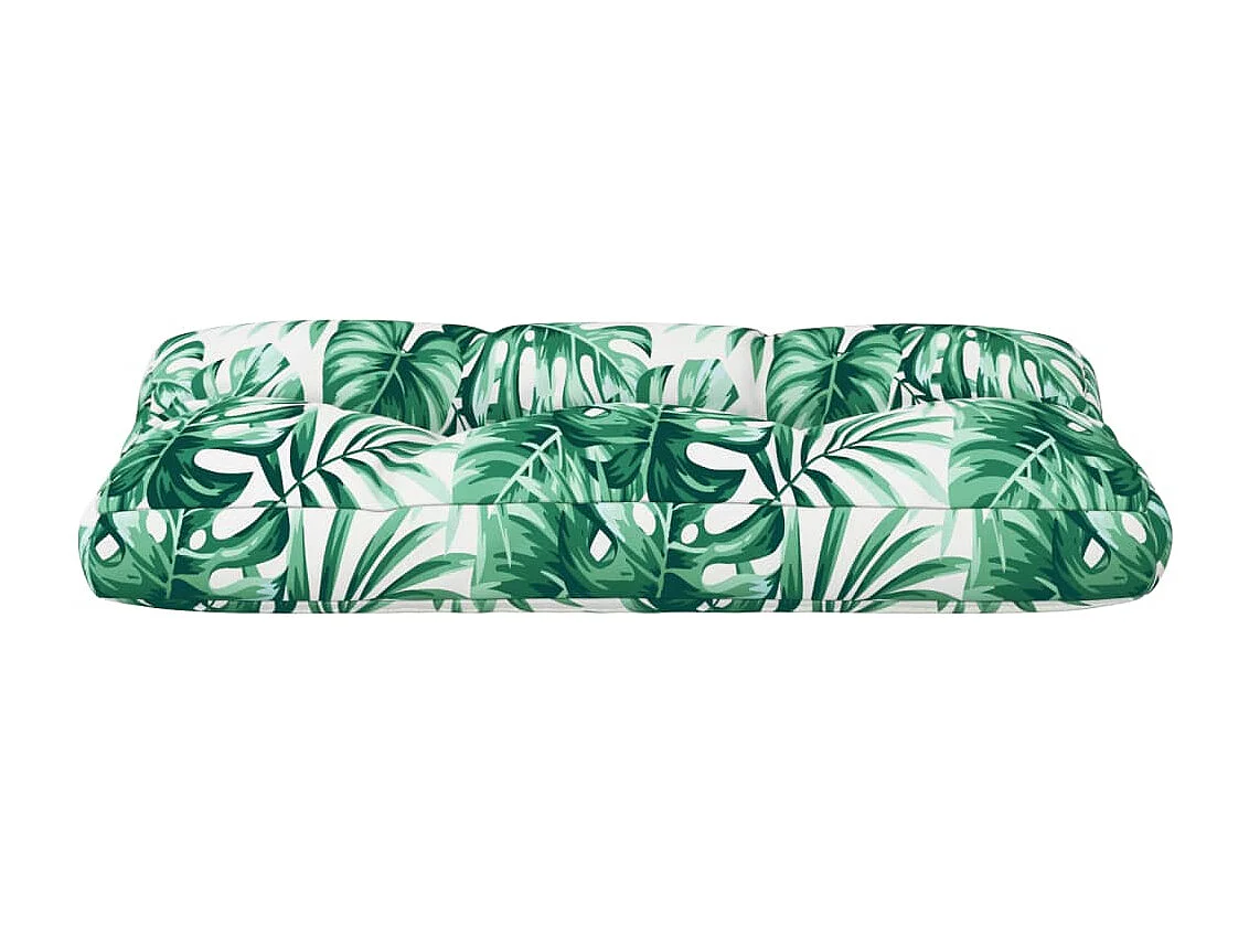 Coussin de palette motif de feuilles 70x40x12 cm tissu