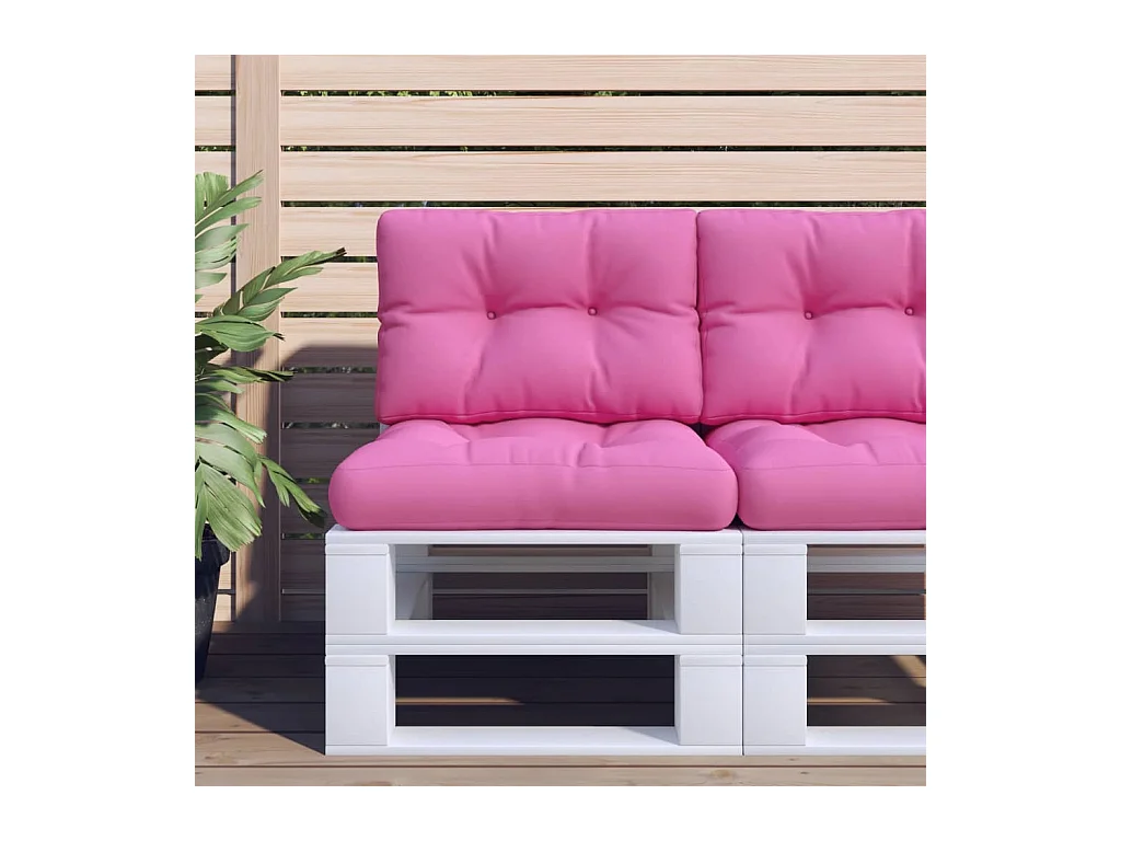 Coussin de palette rose 60x40x12 cm tissu
