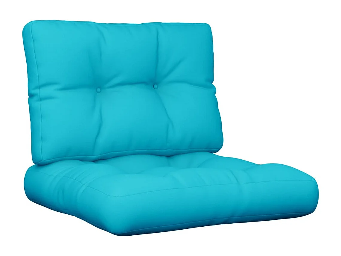 Coussins de palette 2 pièces turquoise tissu