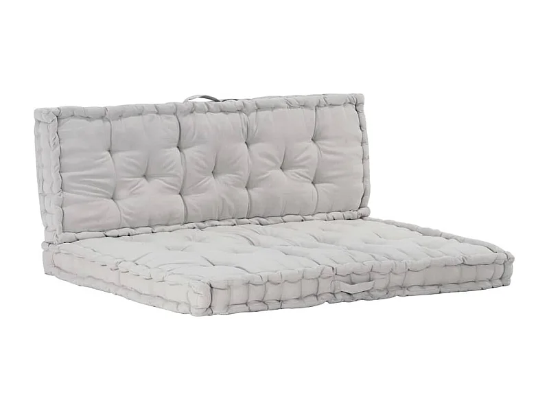 Almofadões para sofá de paletes 2 peças algodão cinzento