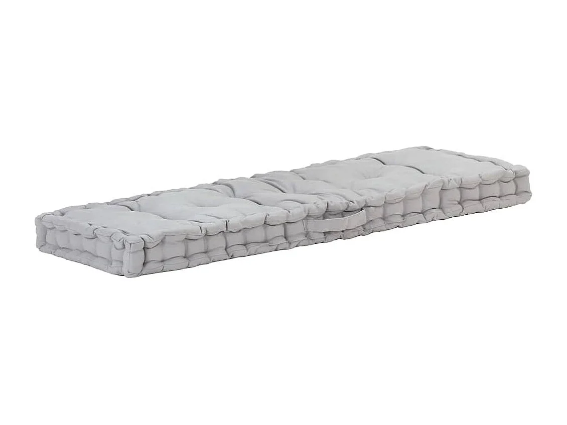 Coussins de plancher de palette 2 pièces Coton Gris