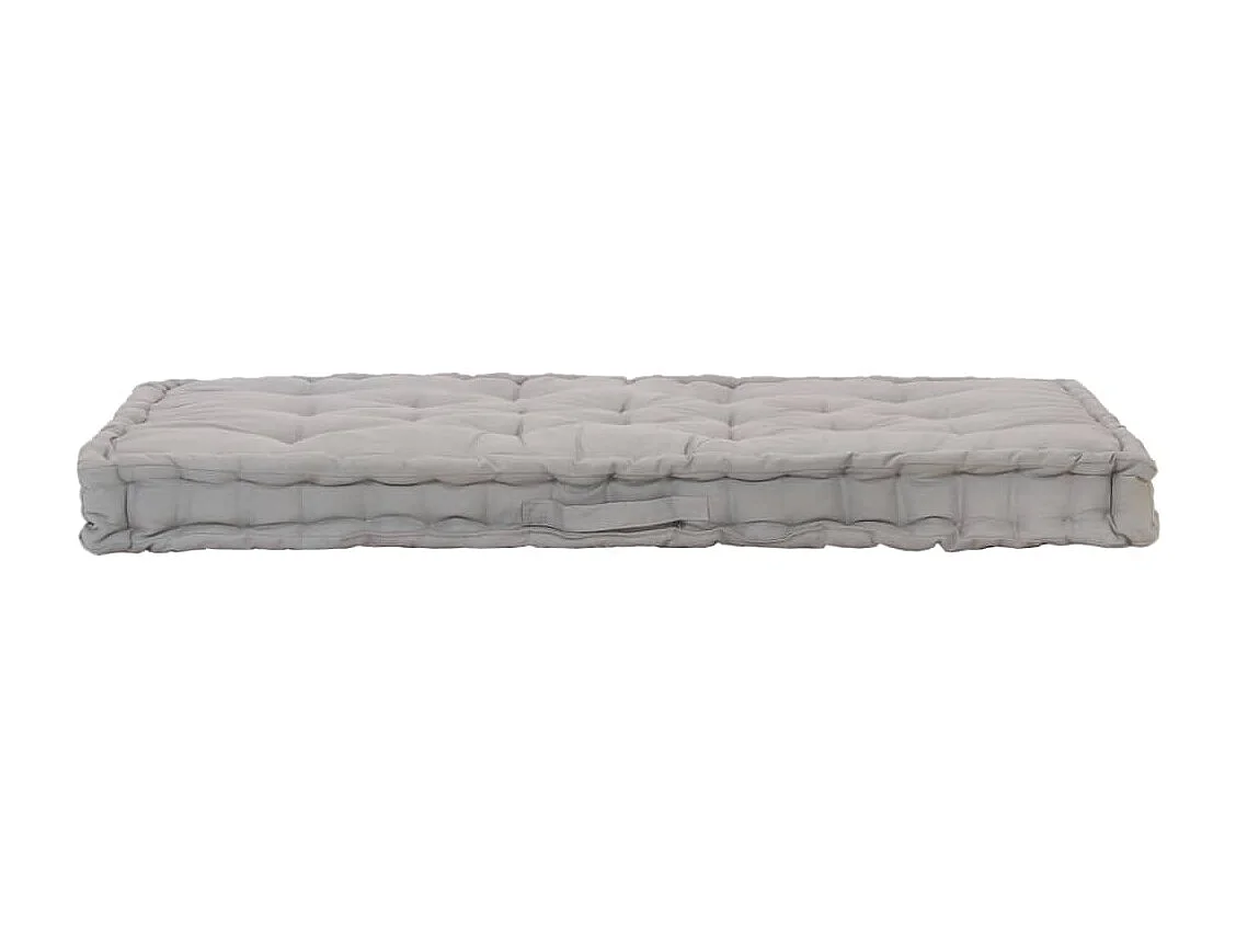 Coussins de plancher de palette 2 pièces Coton Gris