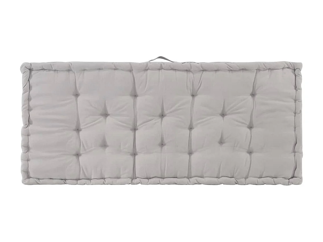 Coussins de plancher de palette 2 pièces Coton Gris