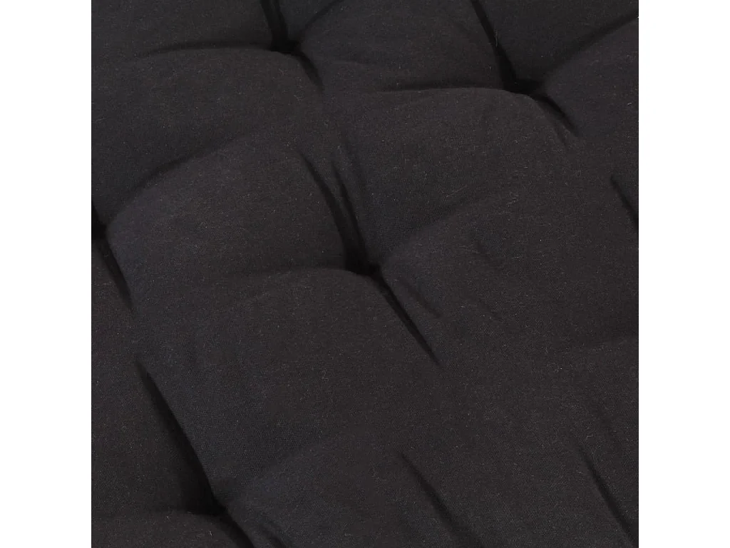 Coussin de plancher de palette Coton 120x40x7 cm Noir