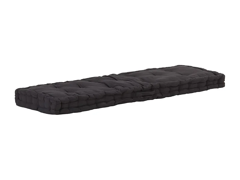 Coussin de plancher de palette Coton 120x40x7 cm Noir