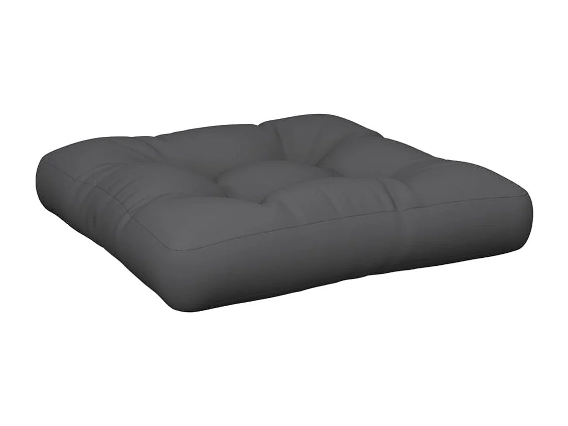 Coussin de palette anthracite 58x58x10 cm tissu