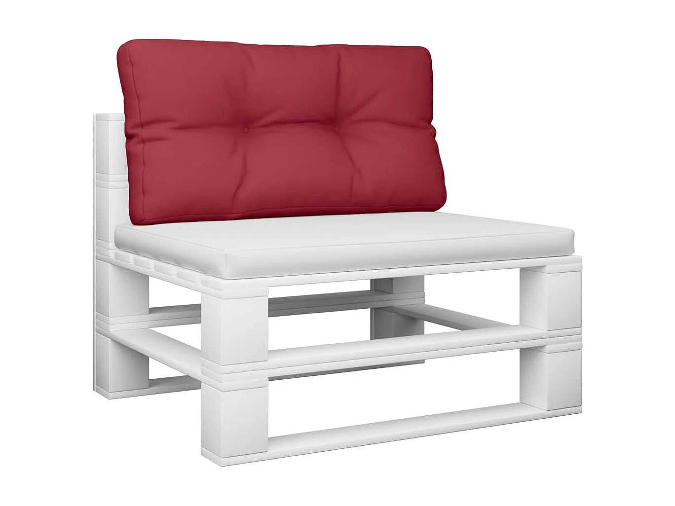 Coussin de palette rouge bordeaux 80x40x12 cm tissu