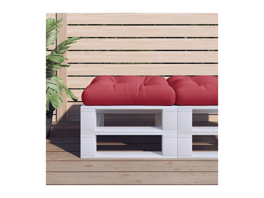 Coussin de palette rouge bordeaux tissu