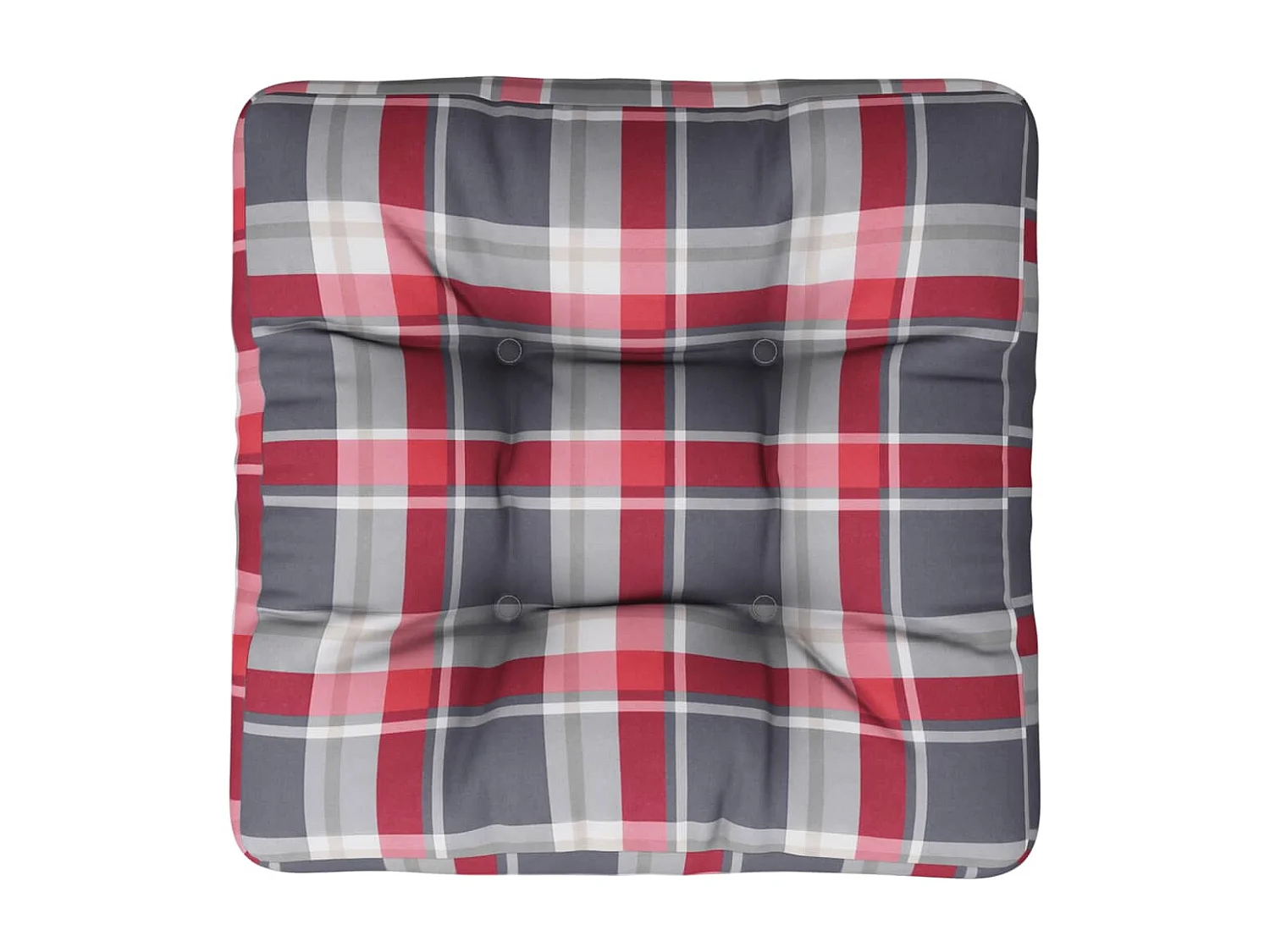 Coussin de palette carreaux rouges 58x58x10 cm tissu