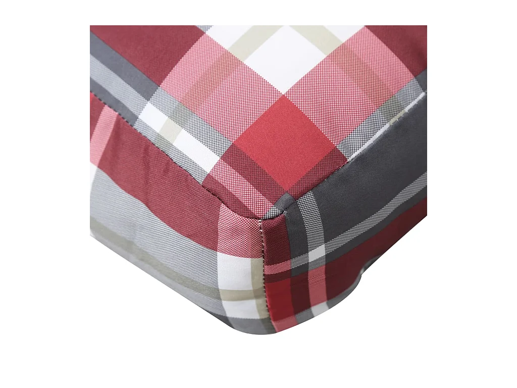 Almofadão para paletes 58x58x10 cm tecido xadrez vermelho