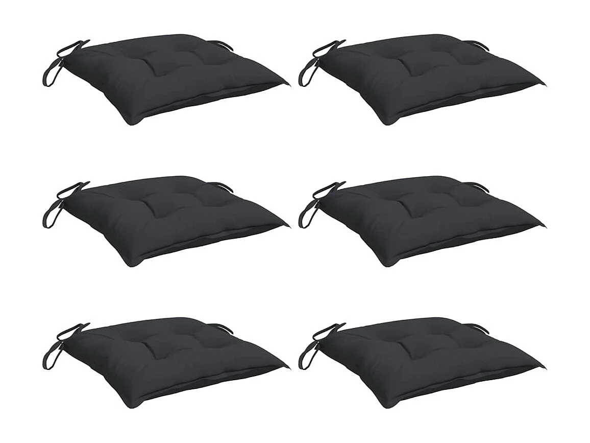 Coussins de palette lot de 6 noir 50x50x7 cm tissu oxford