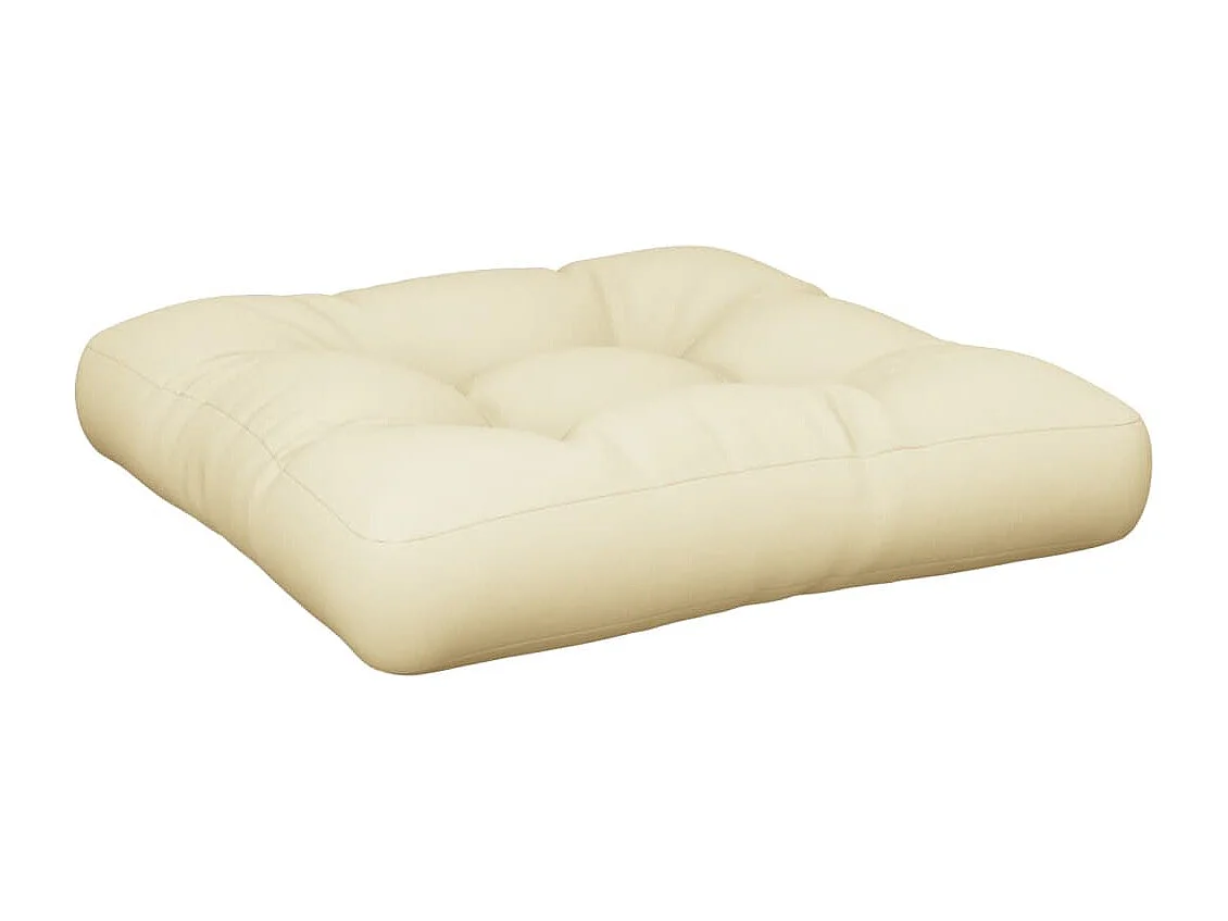 Coussin de palette crème 60x61,5x10 cm tissu