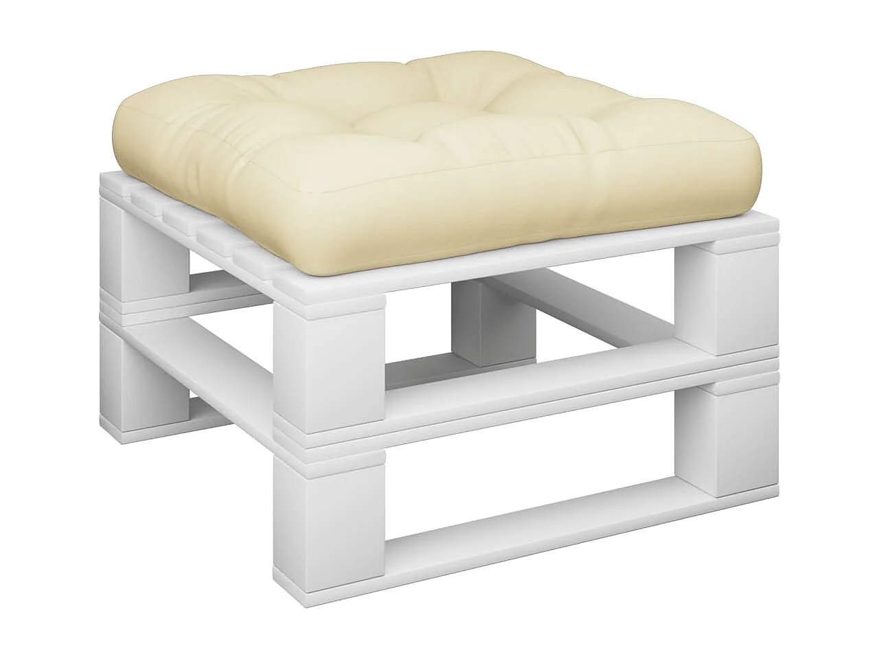Coussin de palette crème 60x61,5x10 cm tissu