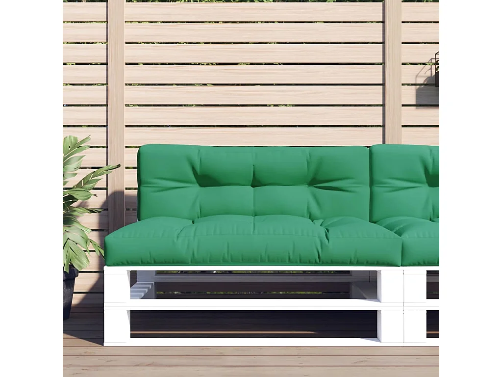 Coussin de palette vert 120x40x12 cm tissu